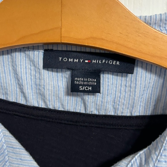 Tommy Hilfiger blue long sleeve Layered Look Top size small. - Picture 2 of 5